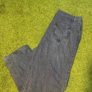 Gloria Vanderbilt Dark Wash Embellished Jeans Size 12